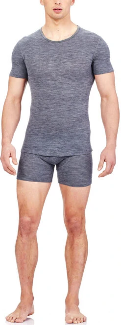 Icebreaker Anatomica Rib Short Sleeve Crewe - Men's|-|T-Shirt Anatomica Rib - Homme -Icebreaker ICE 103602 7E 7EModel 20Gritstone 20Heather