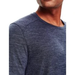 Icebreaker Sphere Long Sleeve Crewe - Men's|-|Chandail à Manches Longues Sphere - Homme -Icebreaker ICE 103609 7EMidnight 20Navy 20Heather 7EDetail