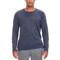 Icebreaker Sphere Long Sleeve Crewe - Men's|-|Chandail à Manches Longues Sphere - Homme -Icebreaker ICE 103609 7EMidnight 20Navy 20Heather 7EFront