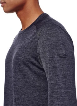 Icebreaker Sphere Long Sleeve Crewe - Men's|-|Chandail à Manches Longues Sphere - Homme -Icebreaker ICE 103609 7E 7EDetail 20Black 20Heather