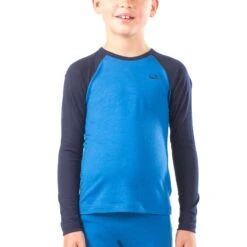 Icebreaker Oasis Long Sleeve Crewe - Kids|-|Chandail à Manches Longues Oasis - Enfant -Icebreaker ICE 103863 7ECadet 20 20Midnight 20Navy 7EFrontModel 8f76f913 5daa 4462 ad79 cb93d7d26f4b