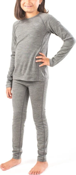 Icebreaker Oasis Long Sleeve Crewe - Kids|-|Chandail à Manches Longues Oasis - Enfant -Icebreaker ICE 103863 7EGritstone 20Heather 7EFront