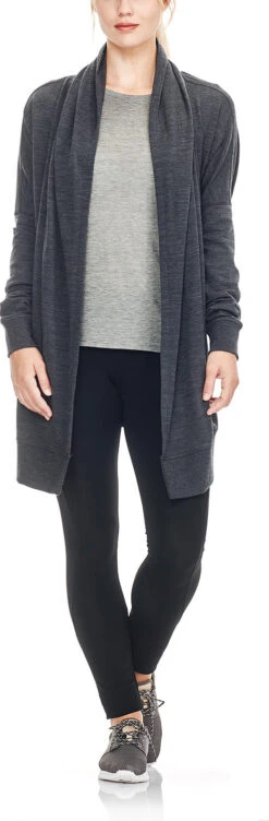 Icebreaker Zoya Long Sleeve Coverup - Women's|-|Cardigan Drapé Zoya Coverup Femme 14 Icebreaker Zoya Long Sleeve Coverup - Women's|-|Cardigan Drapé Zoya Coverup Femme -Icebreaker ICE 103895 7EJet 20Heather 7EFront 66b2b252 38d7 4b3e 80b5 0601e8b033dd