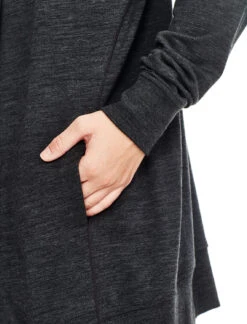 Icebreaker Zoya Long Sleeve Coverup - Women's|-|Cardigan Drapé Zoya Coverup Femme 19 Icebreaker Zoya Long Sleeve Coverup - Women's|-|Cardigan Drapé Zoya Coverup Femme -Icebreaker ICE 103895 7EJet 20Heather 7EPocket