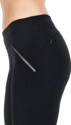 Icebreaker Women's Metro Pants|-|Pantalon Metro Femme -Icebreaker ICE 103905 7EBlack 7EZipperSide b15cf224 5fb0 4e54 8ebd dcd4a5689fc7