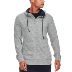 Icebreaker Shifter Long Sleeve Zip Hood - Men's|-|Chandail à Capuchon Et Glissière Shifter - Homme -Icebreaker ICE 104044 7EMetro 20Heather 20 20Fathom 20Heather 7EFrontModel