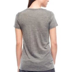 Icebreaker Sphere Short Sleeve Low Crewe - Women's|-|T-Shirt Sphere Low Crewe Femme -Icebreaker ICE 104090 7EMetal 20Heather 7EDetailB