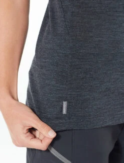 Icebreaker Sphere Short Sleeve Low Crewe - Women's|-|T-Shirt Sphere Low Crewe Femme -Icebreaker ICE 104090 7E 7ELabel 20Black 20Heather