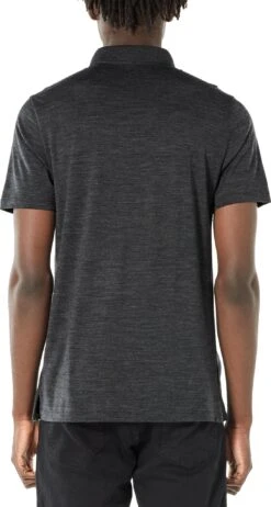 Icebreaker Tech Lite Short Sleeve Polo - Men's|-|Polo à Manches Courtes Tech Lite - Homme -Icebreaker ICE 104124 7E 7EModelB 20Jet 20Heather