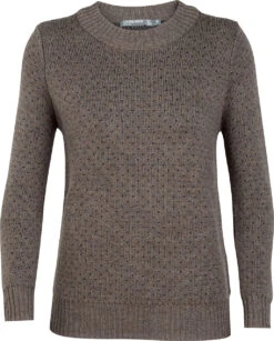 Icebreaker Waypoint Crewe Sweater (Past Season) - Women's|-|Chandail Waypoint Crewe (saison Précédente) - Femme -Icebreaker ICE 104316 7EToast 20Heather 20 20Char 20Heather