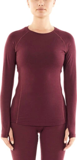 Icebreaker 150 Zone Long Sleeve Crewe - Women's|-|Chandail à Manches Longues 150 Zone - Femme -Icebreaker ICE 104331 7E 7Efrnt 20Redwood