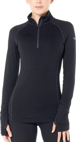Icebreaker 150 Zone Long Sleeve Half Zip - Women's|-|Chandail à Manches Longues Et Demi-glissière 150 Zone - Femme -Icebreaker ICE 104332 7E 7EFront 20Black 20 20Mineral 5690e17d 26ee 4f37 9177 dc50047cc8c6