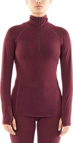 Icebreaker 150 Zone Long Sleeve Half Zip - Women's|-|Chandail à Manches Longues Et Demi-glissière 150 Zone - Femme -Icebreaker ICE 104332 7E 7Efr 20Redwood