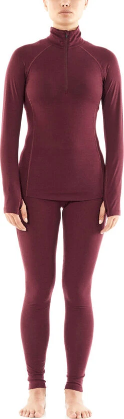 Icebreaker 150 Zone Long Sleeve Half Zip - Women's|-|Chandail à Manches Longues Et Demi-glissière 150 Zone - Femme -Icebreaker ICE 104332 7E 7Efrnt 20Redwood
