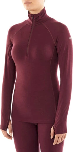 Icebreaker 150 Zone Long Sleeve Half Zip - Women's|-|Chandail à Manches Longues Et Demi-glissière 150 Zone - Femme -Icebreaker ICE 104332 7E 7Es 20Redwood