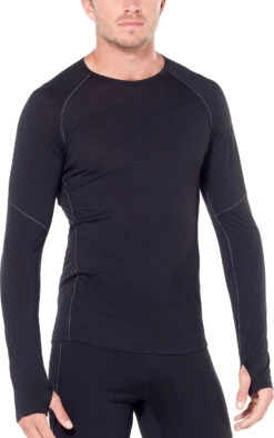 Icebreaker 150 Zone Long Sleeve Crewe - Men's|-|Chandail à Manches Longues 150 Zone - Homme -Icebreaker ICE 104347 7E 7EFront 20Black 20 20Mineral 9ec450d6 8586 4b02 81cb 29c5ff4bd380