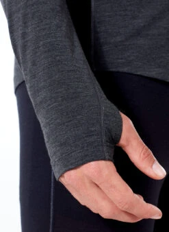 Icebreaker 200 Zone Long Sleeve Half Zip - Men's|-|Chandail à Manches Longues Et Demi-glissière 200 Zone - Homme -Icebreaker ICE 104356 7E 7EThumbhole 20Jet 20Heather 20 20Black 32bf5ef4 ff77 4ce2 9513 e7260ddef5db