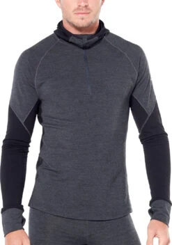 Icebreaker 260 Zone Long Sleeve Half Zip Hood - Men's|-|Chandail à Capuchon Et Demi-glissière 260 Zone - Homme 15 Icebreaker 260 Zone Long Sleeve Half Zip Hood - Men's|-|Chandail à Capuchon Et Demi-glissière 260 Zone - Homme -Icebreaker ICE 104362 7E 7EFront 20Jet 20Heather 20 20Black e684a6ae 0170 4110 9009 6c4388bcbebb