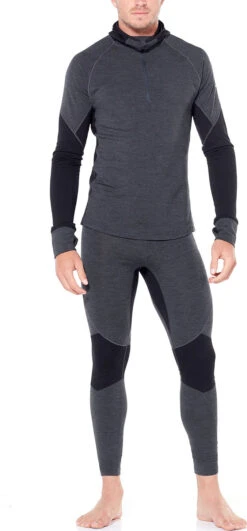 Icebreaker 260 Zone Long Sleeve Half Zip Hood - Men's|-|Chandail à Capuchon Et Demi-glissière 260 Zone - Homme 14 Icebreaker 260 Zone Long Sleeve Half Zip Hood - Men's|-|Chandail à Capuchon Et Demi-glissière 260 Zone - Homme -Icebreaker ICE 104362 7E 7EModel 20Jet 20Heather 20 20Black