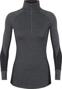 Icebreaker 260 Zone Long Sleeve Half Zip - Women's|-|Chandail à Manches Longues Et Demi-glissière 260 Zone - Femme -Icebreaker ICE 104394 7EJet 20Heather 20 20Black 20 20Snow