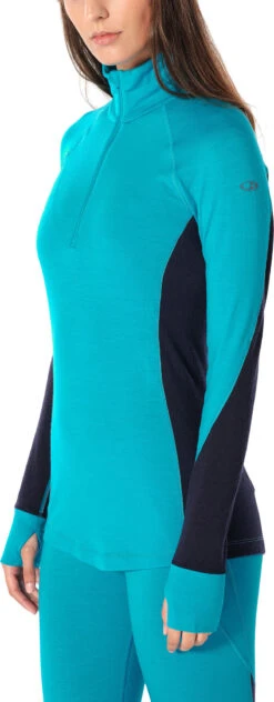 Icebreaker 260 Zone Long Sleeve Half Zip - Women's|-|Chandail à Manches Longues Et Demi-glissière 260 Zone - Femme -Icebreaker ICE 104394 7E 7EDetail1 20Arctic 20Teal 20 20Midnight 20Navy