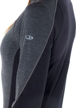 Icebreaker 260 Zone Long Sleeve Half Zip - Women's|-|Chandail à Manches Longues Et Demi-glissière 260 Zone - Femme -Icebreaker ICE 104394 7E 7ELabel 20Jet 20Heather 20 20Black 20 20Snow