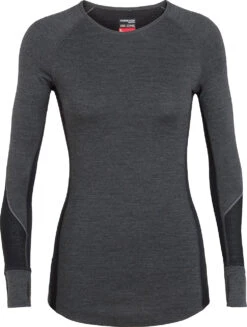 Icebreaker 260 Zone Long Sleeve Crewe - Women's|-|Chandail à Manches Longues 260 Zone - Femme -Icebreaker ICE 104477 7EJet 20Heather 20 20Black 20 20Snow