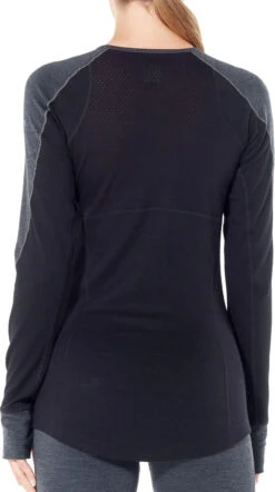 Icebreaker 260 Zone Long Sleeve Crewe - Women's|-|Chandail à Manches Longues 260 Zone - Femme -Icebreaker ICE 104477 7E 7EBack 20Jet 20Heather 20 20Black 20 20Snow 972fc3a2 b7b1 4cd3 9a3e daae171406af