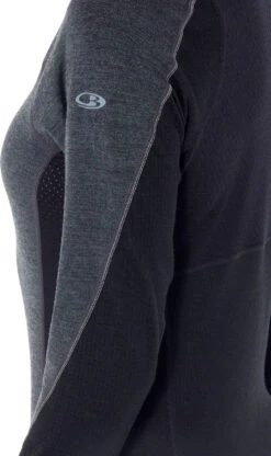 Icebreaker 260 Zone Long Sleeve Crewe - Women's|-|Chandail à Manches Longues 260 Zone - Femme -Icebreaker ICE 104477 7E 7ELogo 20Jet 20Heather 20 20Black 20 20Snow