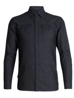 Icebreaker Lodge Long Sleeve Flannel Shirt - Men's|-|Chemise à Manches Longues Lodge Flannel - Homme -Icebreaker ICE 104478 7EBlack 20Heather