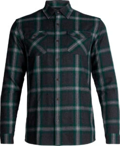 Icebreaker Lodge Long Sleeve Flannel Shirt - Men's|-|Chemise à Manches Longues Lodge Flannel - Homme -Icebreaker ICE 104478 7EJet 20Heather 20 20DK 20Pine 20 20Plaid b51a5d79 30b4 4d65 b924 49577861d816