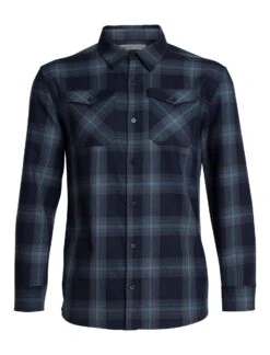 Icebreaker Lodge Long Sleeve Flannel Shirt - Men's|-|Chemise à Manches Longues Lodge Flannel - Homme -Icebreaker ICE 104478 7EMidnight 20Navy