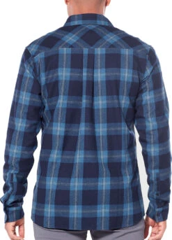 Icebreaker Lodge Long Sleeve Flannel Shirt - Men's|-|Chemise à Manches Longues Lodge Flannel - Homme -Icebreaker ICE 104478 7EMidnight 20Navy 20 20Prussian 20Blue 20 20Plaid 7EBack