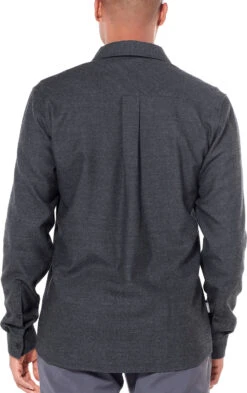 Icebreaker Lodge Long Sleeve Flannel Shirt - Men's|-|Chemise à Manches Longues Lodge Flannel - Homme -Icebreaker ICE 104478 7E 7EBack 20Black 20 20Gritstone 20Heather 20 20Twill