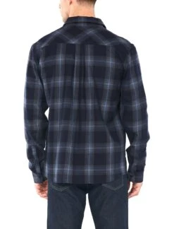 Icebreaker Lodge Long Sleeve Flannel Shirt - Men's|-|Chemise à Manches Longues Lodge Flannel - Homme -Icebreaker ICE 104478 7E 7EBack 20Midnight 20Navy