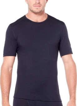 Haut Col Rond Isotherme Oasis Short Sleeve Crewe 200 En Mérinos|-|Icebreaker Men's Merino 200 Oasis Short Sleeve Crewe T-Shirt | Black | 100% Merino Wool -Icebreaker ICE 104509 7E 7EFront 20Black