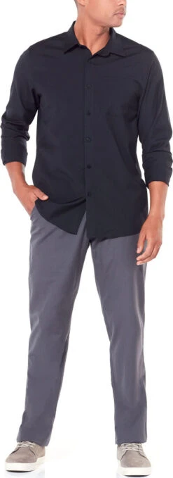 Icebreaker Departure II Long Sleeve Shirt - Men's|-|Chemise à Manches Longues Departure II - Homme 35 Icebreaker Departure II Long Sleeve Shirt - Men's|-|Chemise à Manches Longues Departure II - Homme -Icebreaker ICE 104512 7E 7Edetail3 20Black