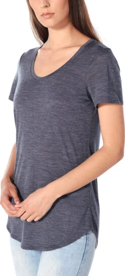 Icebreaker Solace Short Sleeve Scoop - Women's|-|T-shirt Solace - Femme 29 Icebreaker Solace Short Sleeve Scoop - Women's|-|T-shirt Solace - Femme -Icebreaker ICE 104640 7E 7Eside 20Midnight 20Navy 20Heather