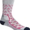 Icebreaker Hike+ Light Crew Stride - Women's|-|Chaussettes Hike+ Light Stride - Femme -Icebreaker ICE 104650 7EBlizzard 20Heather