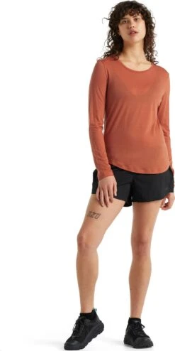 Icebreaker Sphere LS Low Crewe - Women's|-|Haut Léger à Manches Longues Et Col Rond Sphere - Femme -Icebreaker ICE 104677 7E 7EDetail2 20Clay