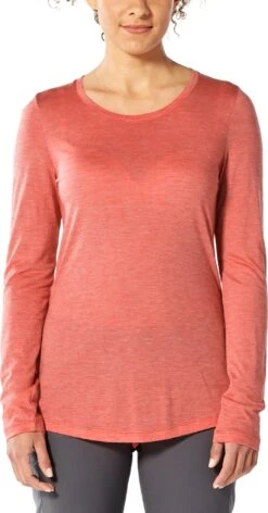 Icebreaker Sphere LS Low Crewe - Women's|-|Haut Léger à Manches Longues Et Col Rond Sphere - Femme -Icebreaker ICE 104677 7E 7EModelF 20Fire