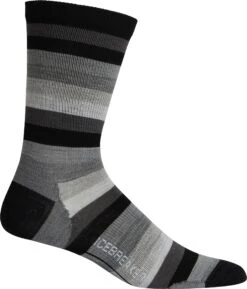 Icebreaker Lifestyle Ultralight Crew Stripe - Men's|-|Chaussettes Ultralégères Lifestyle Stripe - Homme -Icebreaker ICE 104691 7EBlack