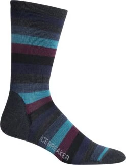 Icebreaker Lifestyle Ultralight Crew Stripe - Men's|-|Chaussettes Ultralégères Lifestyle Stripe - Homme -Icebreaker ICE 104691 7EJet 20Heather