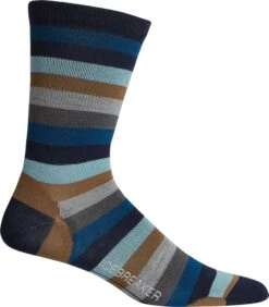Icebreaker Lifestyle Ultralight Crew Stripe - Men's|-|Chaussettes Ultralégères Lifestyle Stripe - Homme -Icebreaker ICE 104691 7EMidnight 20Navy 20 20Tobacco 20 20Fossil 6cb23c6a 8b39 448f ac21 69cc57412b5e
