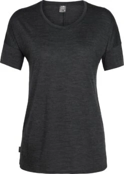 Icebreaker Solace Short Sleeve Low Crewe - Women's|-|T-shirt Solace - Femme -Icebreaker ICE 104702 7EBlack 20Heather ce18a8fe 049d 4a00 8662 facec49b3e4f