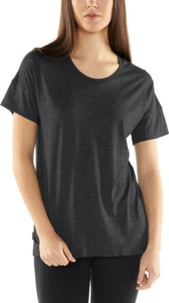 Icebreaker Solace Short Sleeve Low Crewe - Women's|-|T-shirt Solace - Femme -Icebreaker ICE 104702 7E 7Ert 20Black 20Heather 7251f817 8d5f 49f8 a883 ded5803968b1