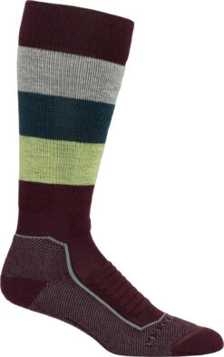 Icebreaker Ski+ Medium Over The Calf Wide Stripe - Women's|-|Chaussettes Ski+ Medium Over The Calf Wide Stripe - Femme