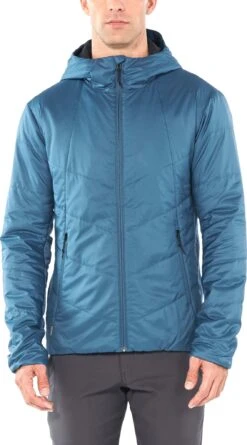 Icebreaker Helix Hooded Jacket - Men's|-|Manteau à Capuchon Helix - Homme -Icebreaker ICE 104846 7E 7EFront 20Thunder