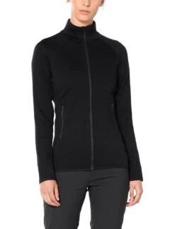 Icebreaker Elemental LS Zip - Women's|-|Haut Pleine Glissière à Manches Longues Elemental - Femme -Icebreaker ICE 104895 7E 7EFront 20Black