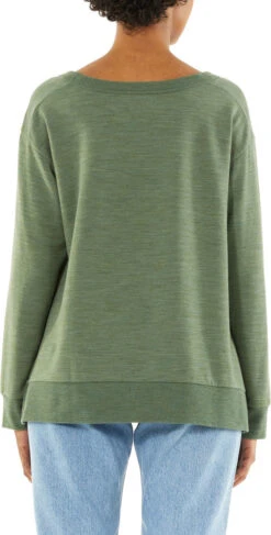 Icebreaker Real Fleece LS Crewe - Women's|-|Haut Molletonné à Manches Longues Et Col Rond Real - Femme -Icebreaker ICE 104931 7E 7Eback 20Olive 20Heather